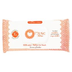 Musc Intime Lingettes Intimes - 30 lingettes - Parfum : Hot Peach - Fraîcheur intime délicate