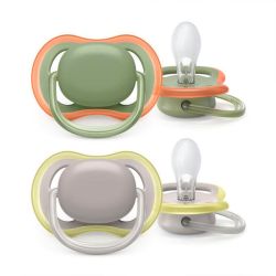 Avent Lot de 2 Sucettes Ultra Air Happy - Neutral - 6/18 mois - 2 sucettes