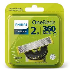 Philips OneBlade Lames de Rechanges 360 QP420/50 - 2 lames - Confort et précision zones difficiles