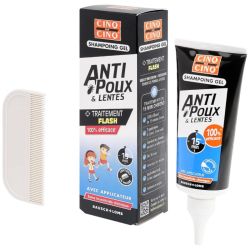 Cinq sur Cinq Shampoing Gel Anti-Poux et Lentes - 100 ml avec Peigne