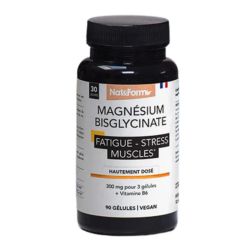 Nat&Form Bisglycinate de Magnésium - Fatigue et Fonction Musculaire - 90 Gélules
