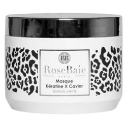 RoseBaie Masque Kératine et Caviar Édition Limitée - 500 ml - Soin réparateur et revitalisant pour cheveux abîmés et colorés