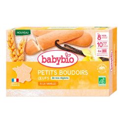 Babybio Petits Boudoirs à la Vanille Bio - Pour les 10 Mois et + - 6 Sachets de 4 Biscuits