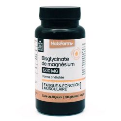 Nat&Form Bisglycinate de Magnésium - Fatigue et Fonction Musculaire - 90 Gélules