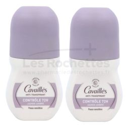 Cavaillès Contrôle 72H Déodorant Anti-transpirant Bille - 2x50ml - Parfum Jasmin Ambré