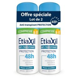Etiaxil Anti-Transpirant Protection 48H Peaux Sensibles - Aérosol Compressé - Lot de 2 x 100 ml