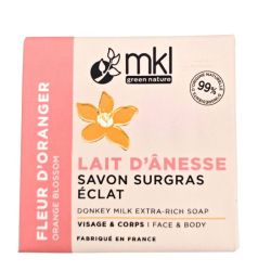 MKL Green Nature Lait d'Ânesse Savon Surgras Éclat Fleur d'Oranger 100 g - Illumination et nettoyage des peaux sensibles