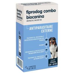 Biocanina - Antiparasitaire Externe - Fiprodog Combo Spot-On - Grands Chiens - 20 à 40kg - 3 Pipettes de 2.68ml