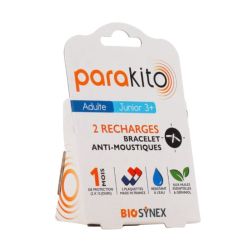 PARAKITO Recharges pour bracelet anti-moustiques - Lot de 2 (adulte ou junior)