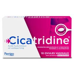 Perrigo Cicatridine Ovules Vaginaux - Sans Parabènes & Sans Hormones - Boîte de 10 ovules