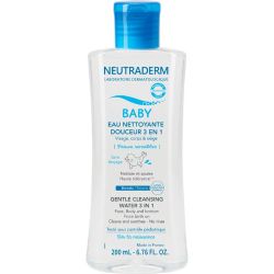 Neutraderm Baby Eau Nettoyante Douceur 3 en 1 - 200 ml - Nettoie, apaise et protège la peau