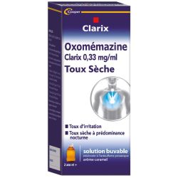 Oxomemazine Clarix toux sèche solution buvable édulcorée 150ml - Carbocistéine