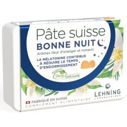 Lehning Pâte Suisse Bonne Nuit 40 gommes - Mélatonine, réduit le temps d'endormissement
