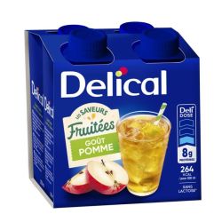 Delical Les Saveurs Fruitées Boisson Nutritionnelle Prête à Boire Sans Lactose Pomme - 4 x 200ml