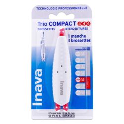 Inava Trio Compact - 1 Manche + 3 Brossettes Interdentaires - Taille 4/4/4 - 1,5mm