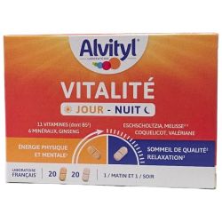 Alvityl Vitalité Jour-Nuit - 11 vitamines, 6 minéraux - Energie + Sommeil de qualité