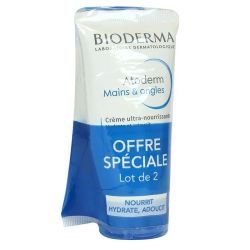 Bioderma Atoderm Mains & Ongles Crème Ultra-Nourrissante - Lot de 2 x 50ml