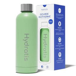 Hydratis Gourde Isotherme en Inox - 500ml - Couleur : Vert - Hydratation pratique et écologique