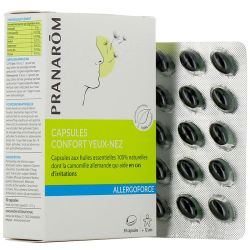 Pranarom Allergoforce Capsules Nez et Yeux - Soulage les Irritations Nasales et Oculaires - 30 capsules