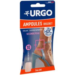 Urgo Traitement Ampoules Ultra Discret Talon - 10 pansements - Soulagement immédiat et cicatrisation ciblée