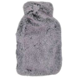 Calindoo Bouillotte à Eau et sa Housse Polaire 2 L Anthracite - Confort, chaleur réconfortante et utilisation à froid
