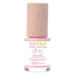 Toofruit Jolies Mimines Vernis à Ongles Biosourcés - 10ml - Couleur : Fraise - Idéal pour les enfants