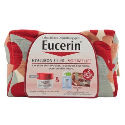 Eucerin Trousse Hyaluron-Filler + Volume lift - 50ml + DermatoCLEAN - 100ml et trousse OFFERTS