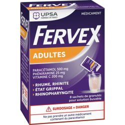 UPSA Fervex Adultes Rhume, Rhinite & État Grippal - 12 Sachets
