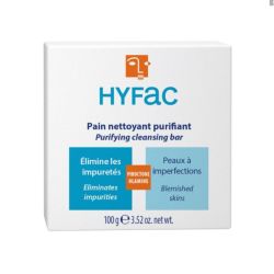 HYFAC Pain Nettoyant Purifiant 100g - Nettoie en douceur et purifie les peaux à imperfections