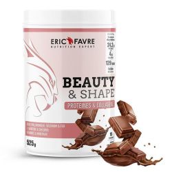 Eric Favre Beauty Shape Protéines et Collagène - Saveur Chocolat - Masse Musculaire et Antioxydants - 525g