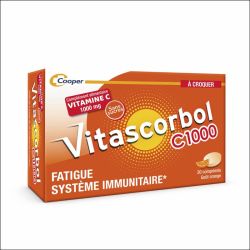 Vitascorbol Vitamine C 1000mg - 20 Comprimés à Croquer - Un coup de boost au quotidien