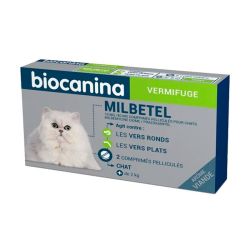 Biocanina Milbetel Vermifuge Chats de 2 à 12 kg - 2 comprimés