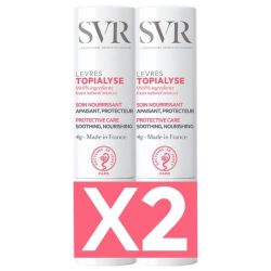 SVR Topialyse Stick Lèvres - Lot de 2 Sticks - Nourrit, apaise et protège les lèvres sèches et sensibles