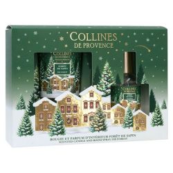 Collines de Provence Coffret Forêt de Sapin - Bougie 75 g + Parfum d'Intérieur 50 ml