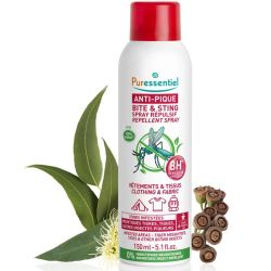 Puressentiel Anti-Pique Spray Répulsif Vêtements & Tissus 150 ml – Protection efficace jusqu'à 8 heures contre les moustiques et tiques
