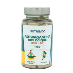 Nutri&Co Ashwagandha Bio - 120 Gélules - Bien-être mental et Energie
