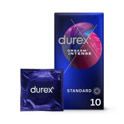 Durex Orgasm'Intense Préservatifs Perlés et Nervurés x10