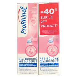 ProRhinel Spray Nasal - Nourrissons/Jeunes Enfants - Nez Bouché, qui Coule - Lot de 2 x 100 ml