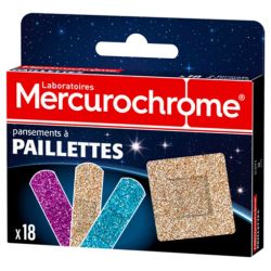 Mercurochrome Pansements à Paillettes - Protège les Petites Blessures - 18 pansements