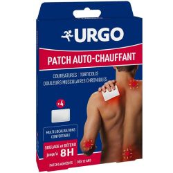 Urgo Patch Auto-Chauffant 8h - Courbatures, Torticolis, & Douleurs Musculaires - x4 patchs