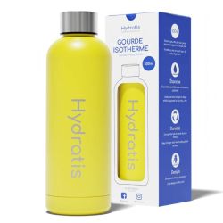 Hydratis Gourde Isotherme en Inox - 500ml - Couleur : Jaune - Hydratation pratique et écologique