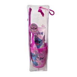 Trousse brosse à dents + Dentifrice + Gobelet Stitch - Rose