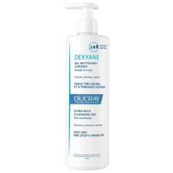 Ducray Dexyane Gel Nettoyant Surgras - 400 ml - Nettoie, protège et apaise les peaux très sèches