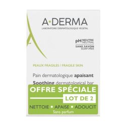 A-Derma Les Indispensables Pain Dermatologique Apaisant - 2 x 100g