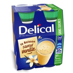 Delical Boisson HP HC Sans Sucres Soutien Nutritionnel Hyperprotéiné Saveur Vanille - 4 x 200ml