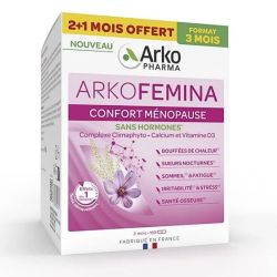 Arkopharma Arkofemina Confort Ménopause Sans Hormones - 2 mois + 1 mois offert - 180 Gélules