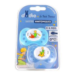 Dodie Lot de 2 Sucettes Anatomiques - 0/6 Mois - Édition Limitée Le Petit Prince