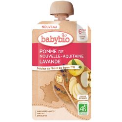 Babybio Gourde Purée de Fruits Pomme Lavande +6m Bio - 120g