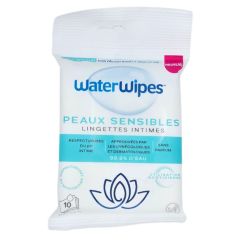 WaterWipes Lingettes Intimes Peaux sensibles x10 - Hygiène intime haute tolérance pour peaux sensibles et réactives