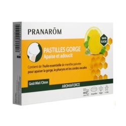 Pranarôm Aromaforce Pastilles Gorge au Miel et Citron x24